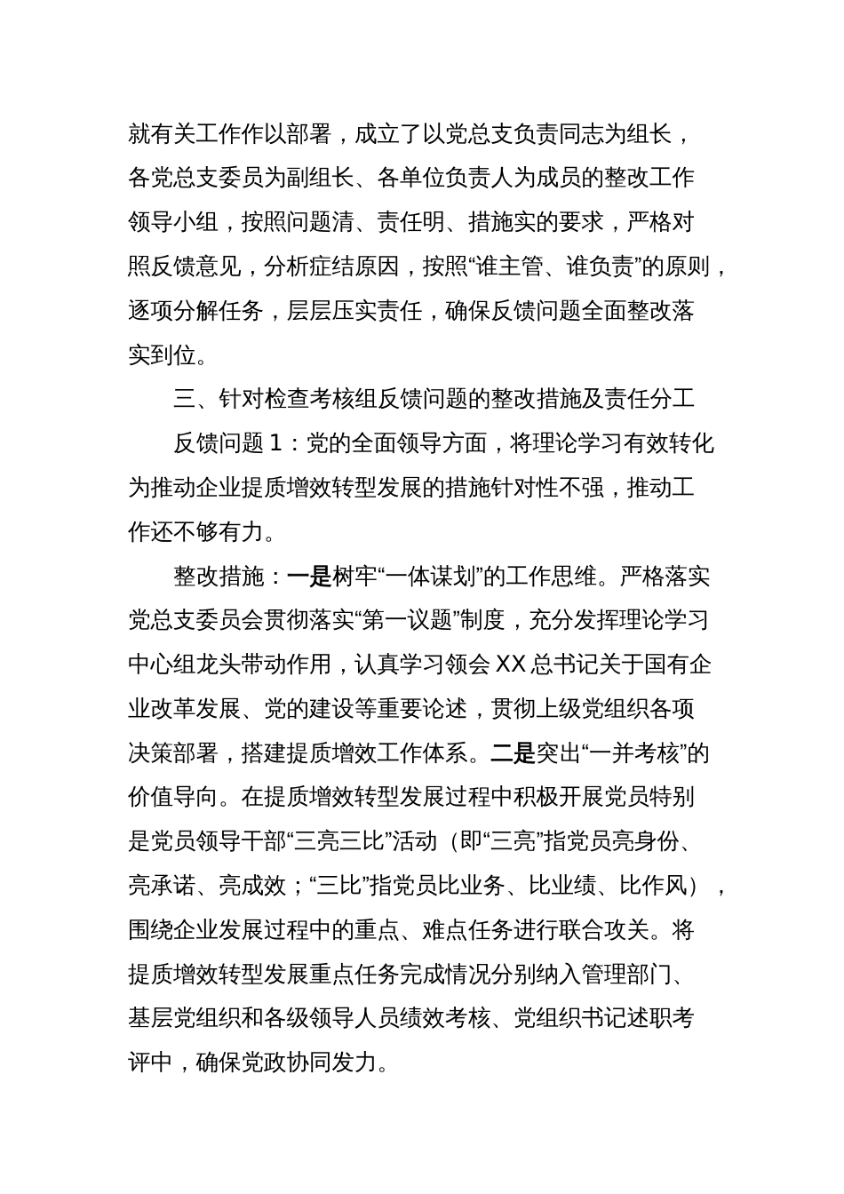 国企公司党总支关于落实2023年全面从严治党（党建）责任情况检查考核反馈意见的整改方案_第2页