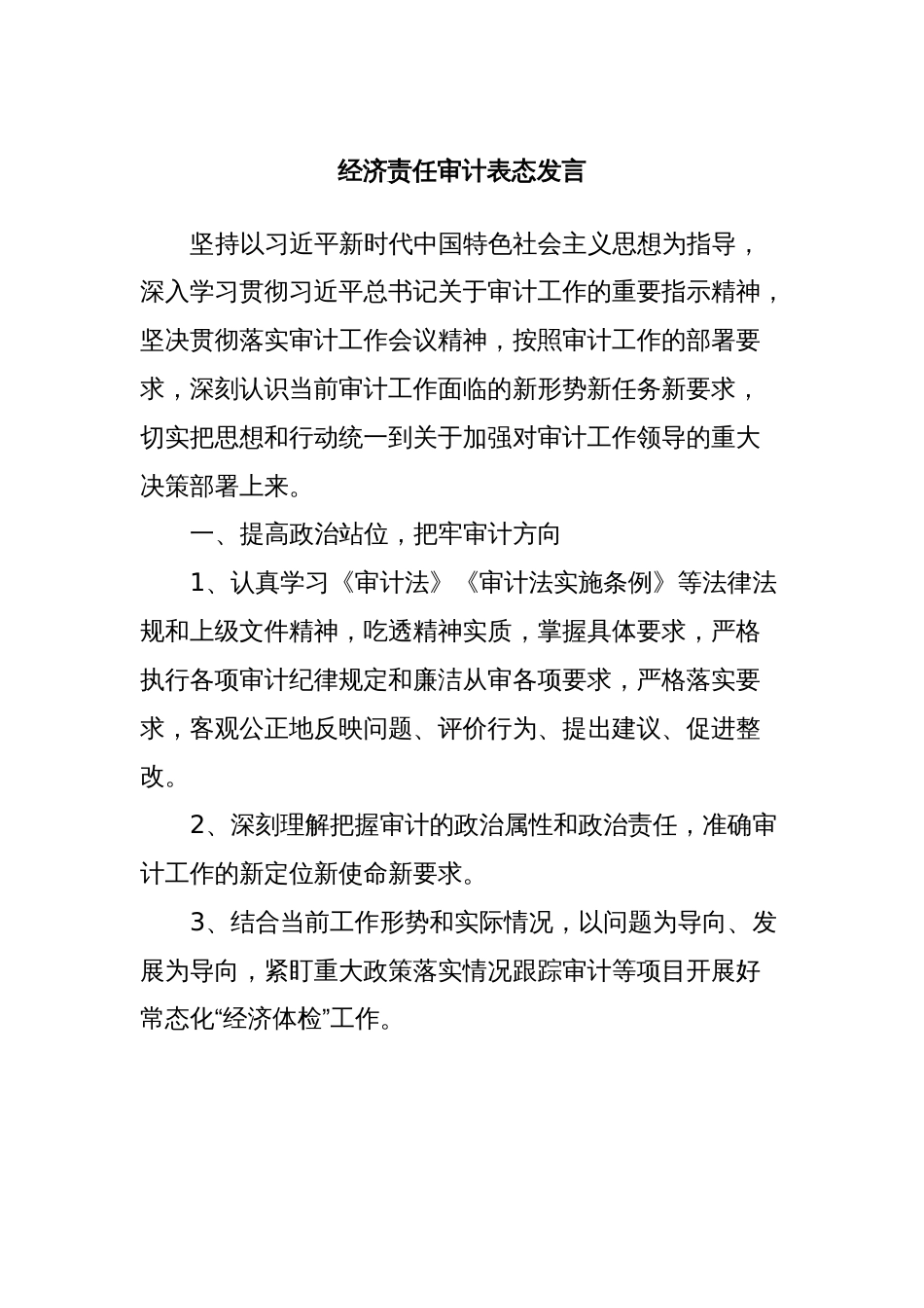 经济责任审计表态发言_第1页