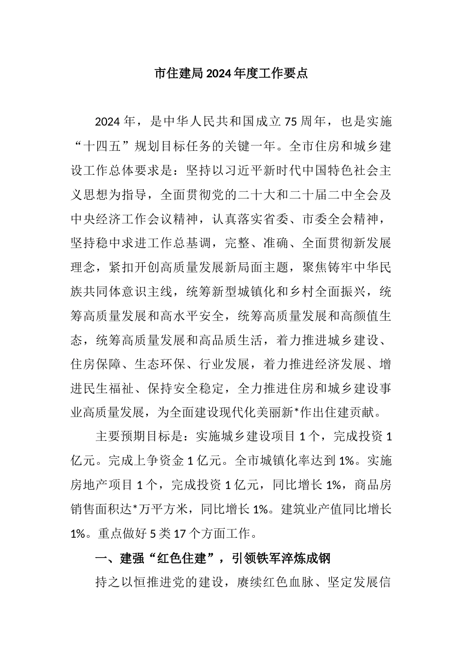 市住建局2024年度工作要点_第1页