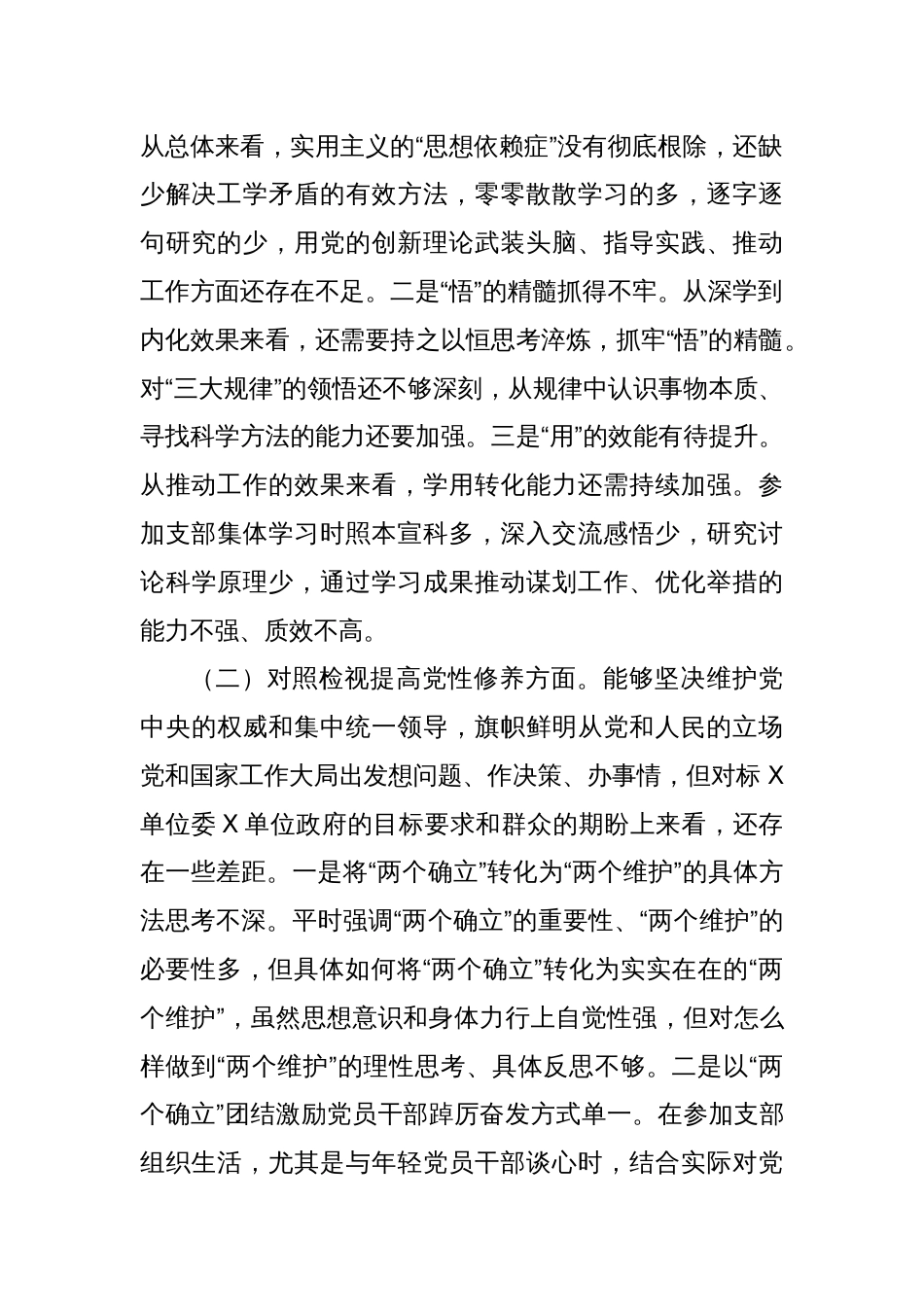 XX党支部2023年度组织生活会发言提纲（2561字）创新理论、党性修养、服务群众、先锋模范_第2页