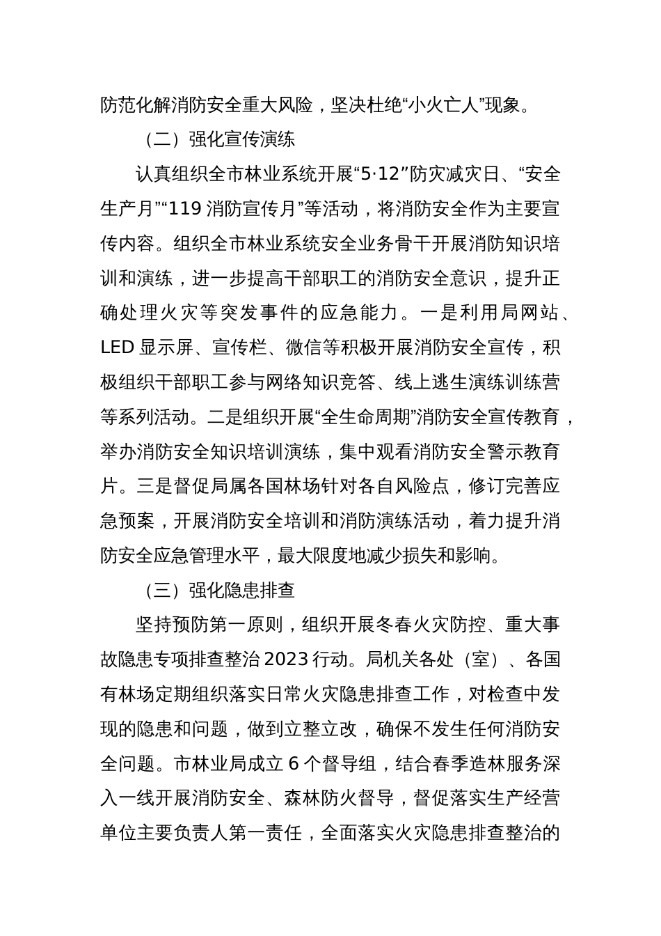 X市林业局2023年消防安全工作总结_第2页