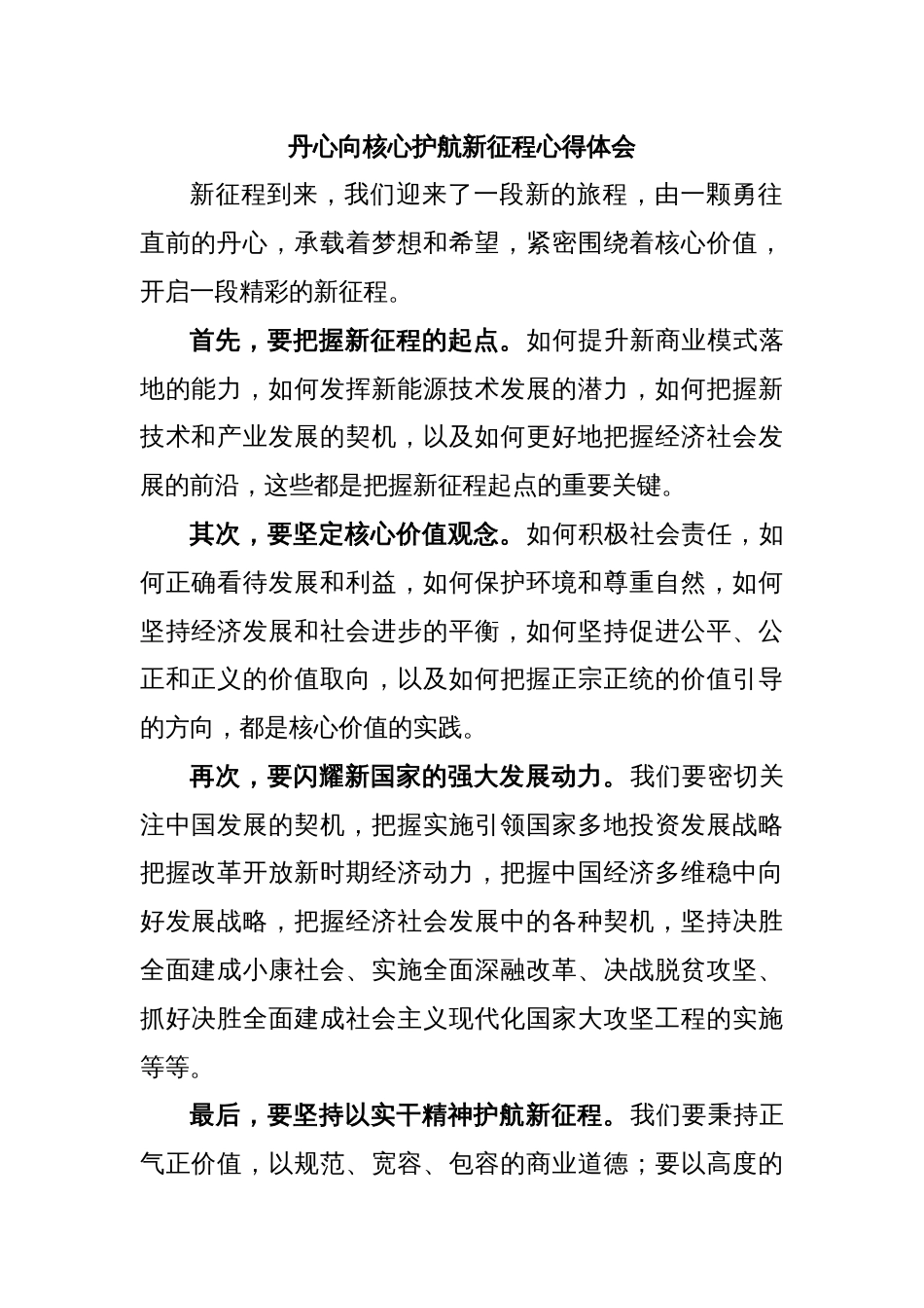 丹心向核心护航新征程心得体会_第1页