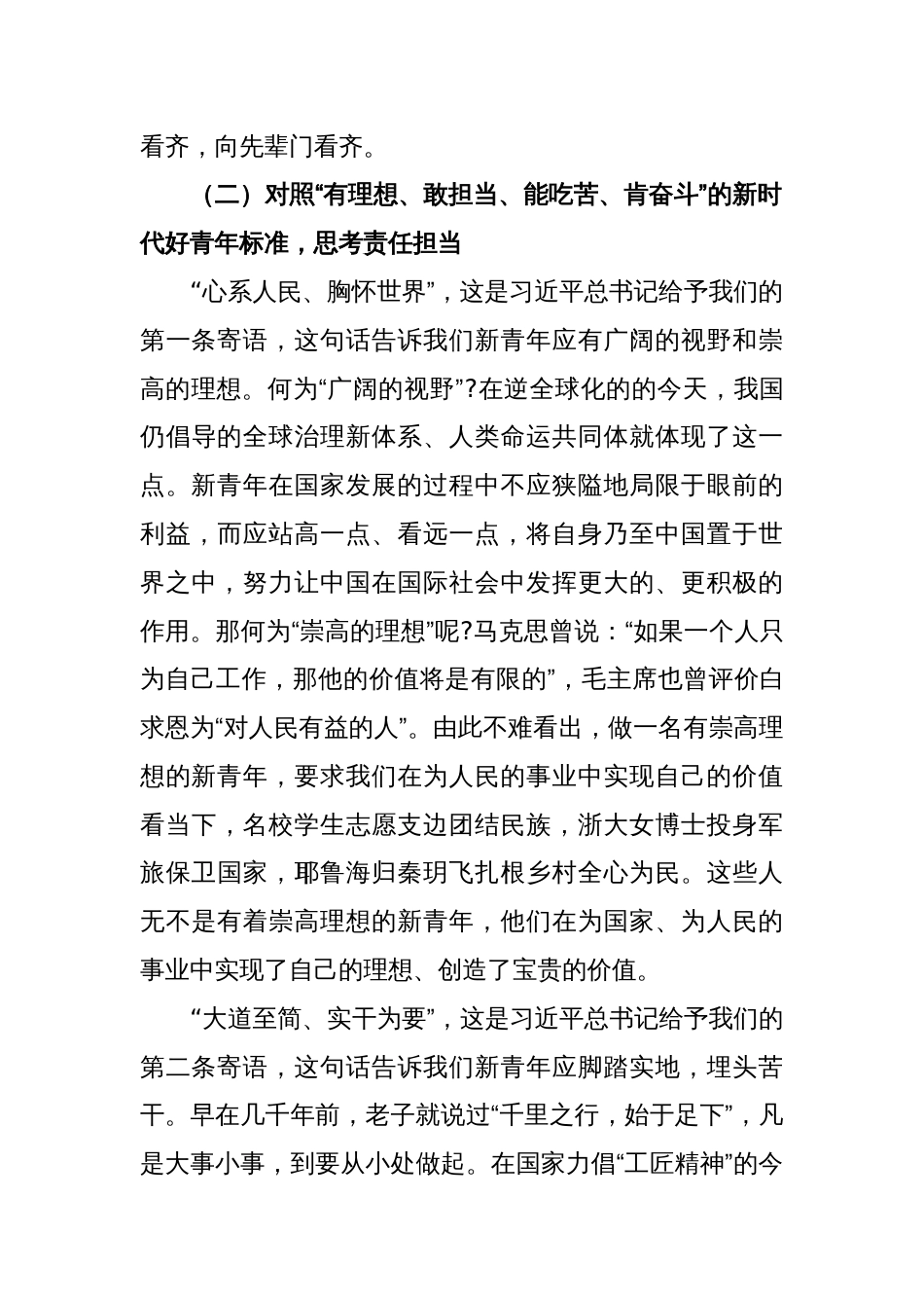 XX团组织在2022年专题组织生活会发言材料_第2页