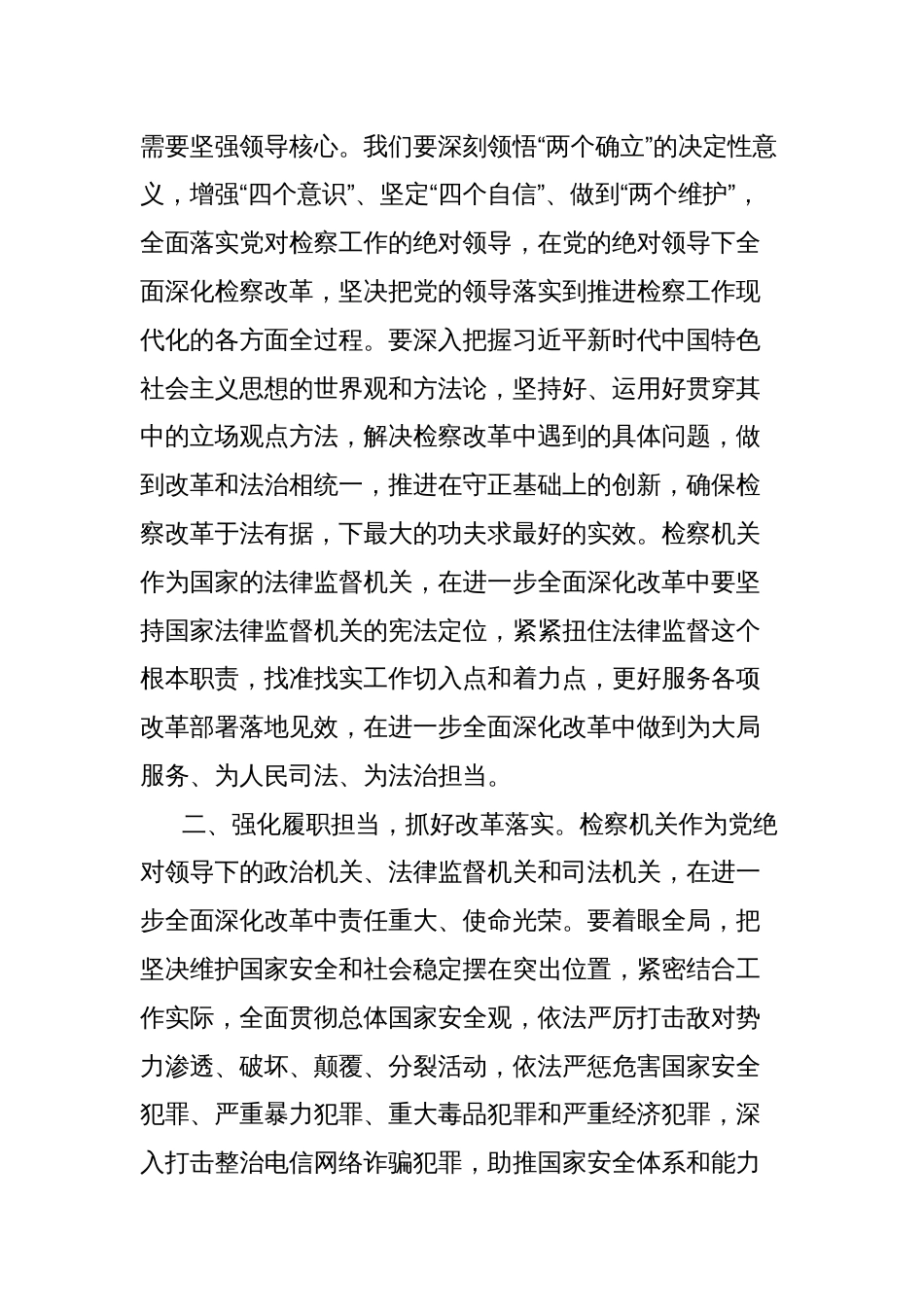 检察院学习贯彻党的二十届三中全会精神研讨班发言材料_第2页