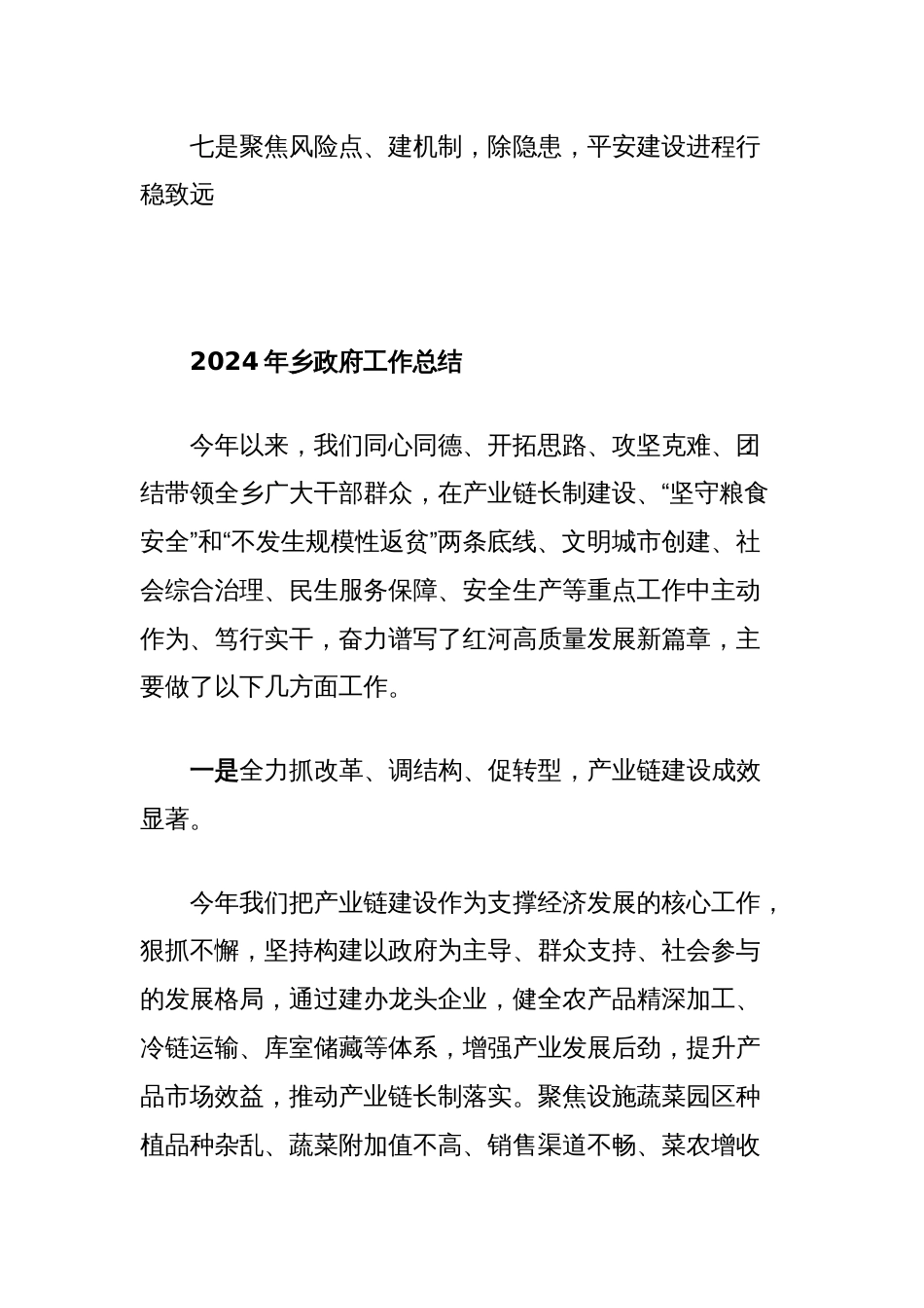 2024年乡政府工作总结_第2页