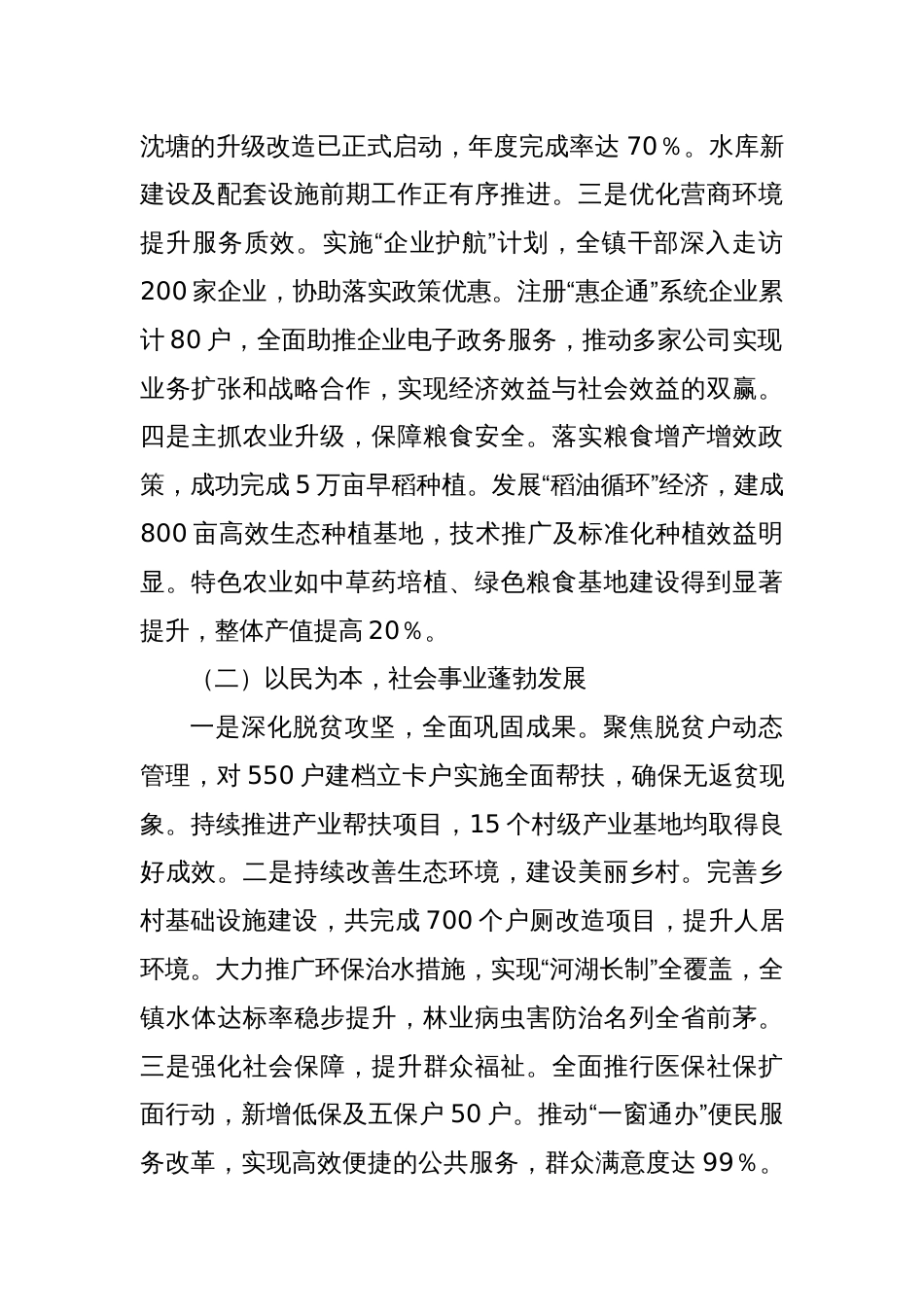 xx镇2024年工作总结_第2页