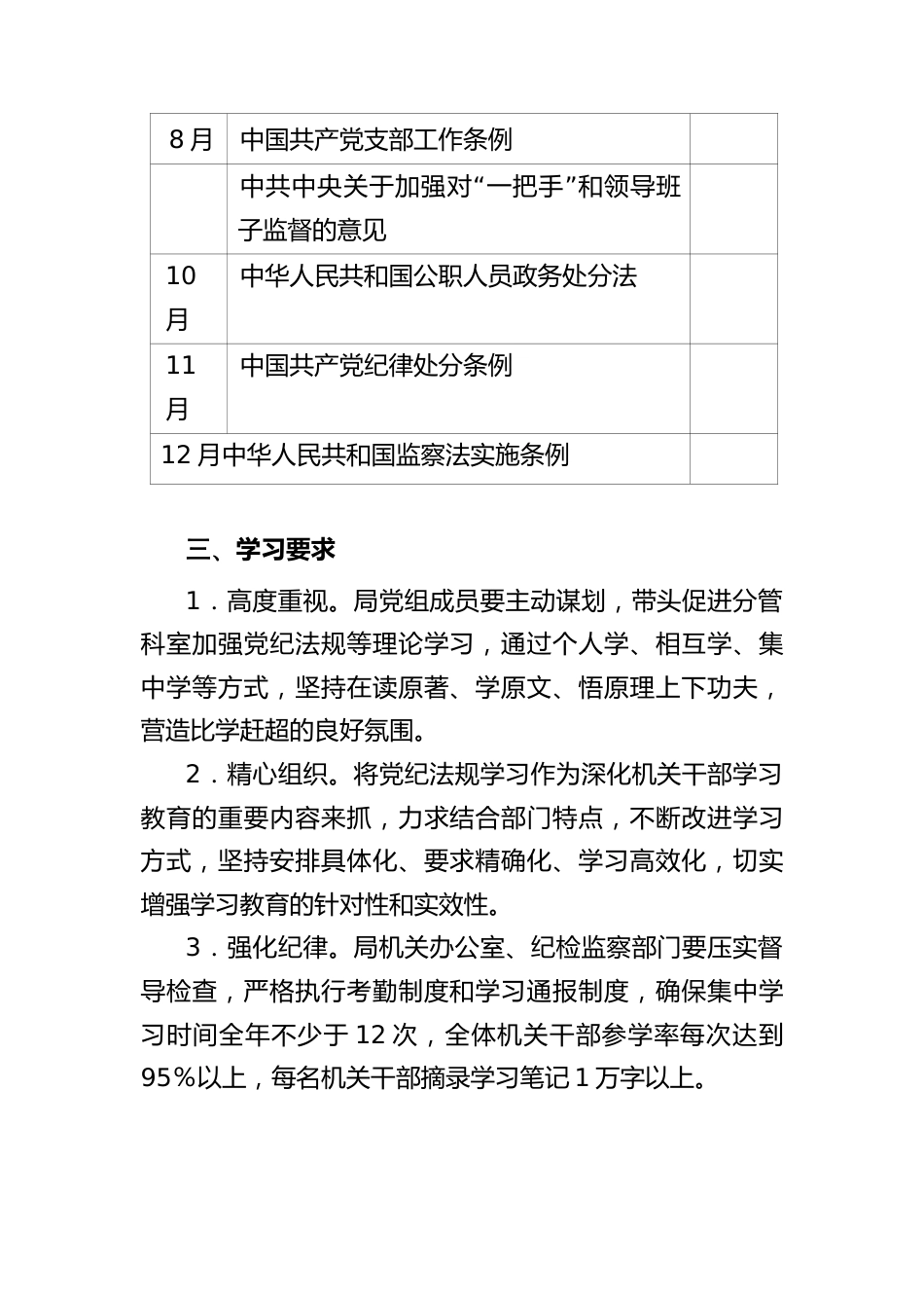 2023年机关干部党纪法规学习计划_第2页