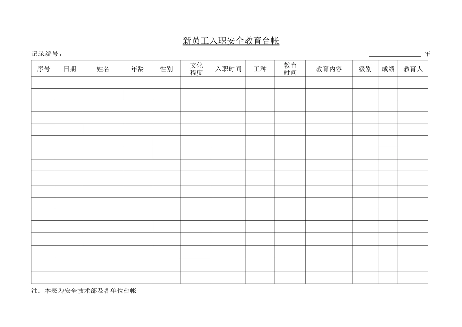 新员工安全教育登记卡_第2页