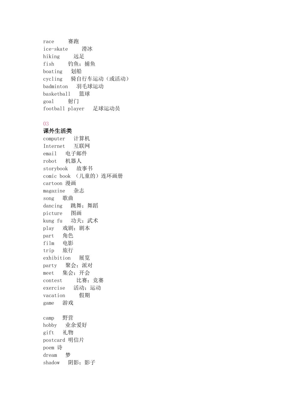 小学英语常用词汇总结_第2页