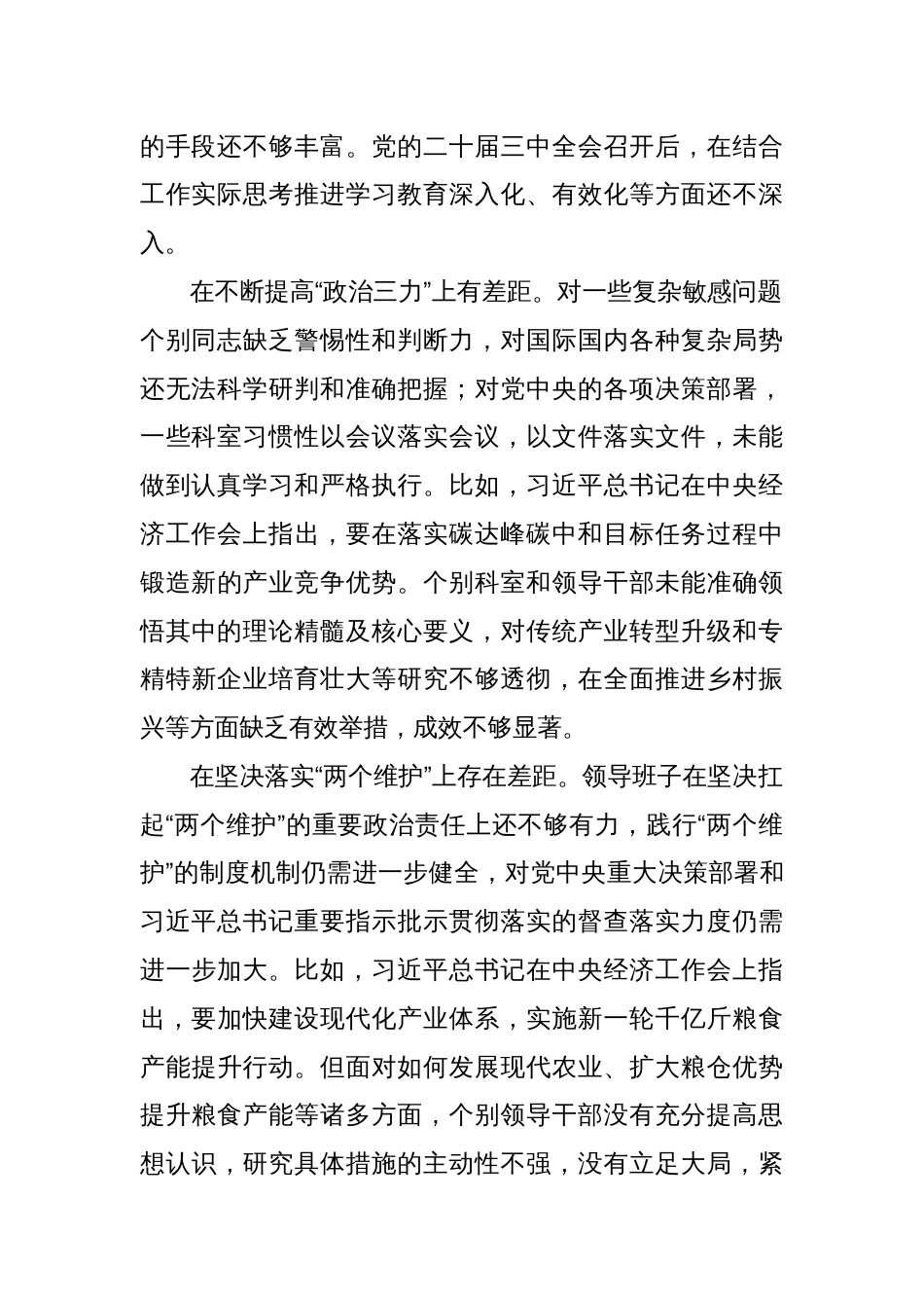 2024年度民主生活会领导班子对照检查材料（四个带头）3_第2页