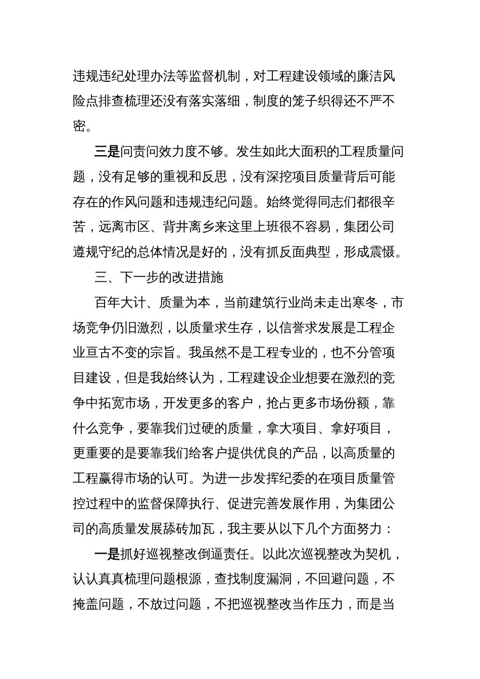 国有企业党委副书记、纪委书记巡视整改典型事例剖析会发言材料_第3页