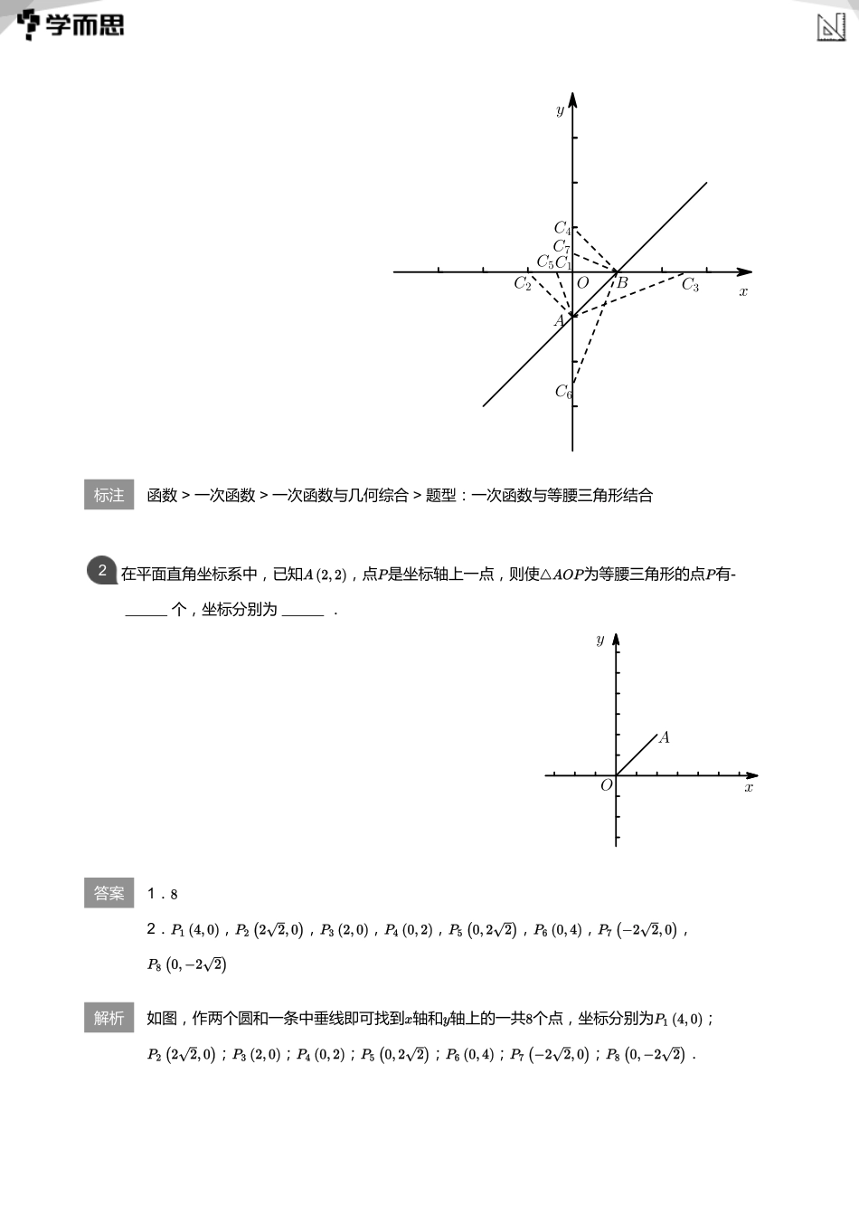 【初中数学-初二秋】第6讲 一次函数与特殊三角形(教师版)_第2页