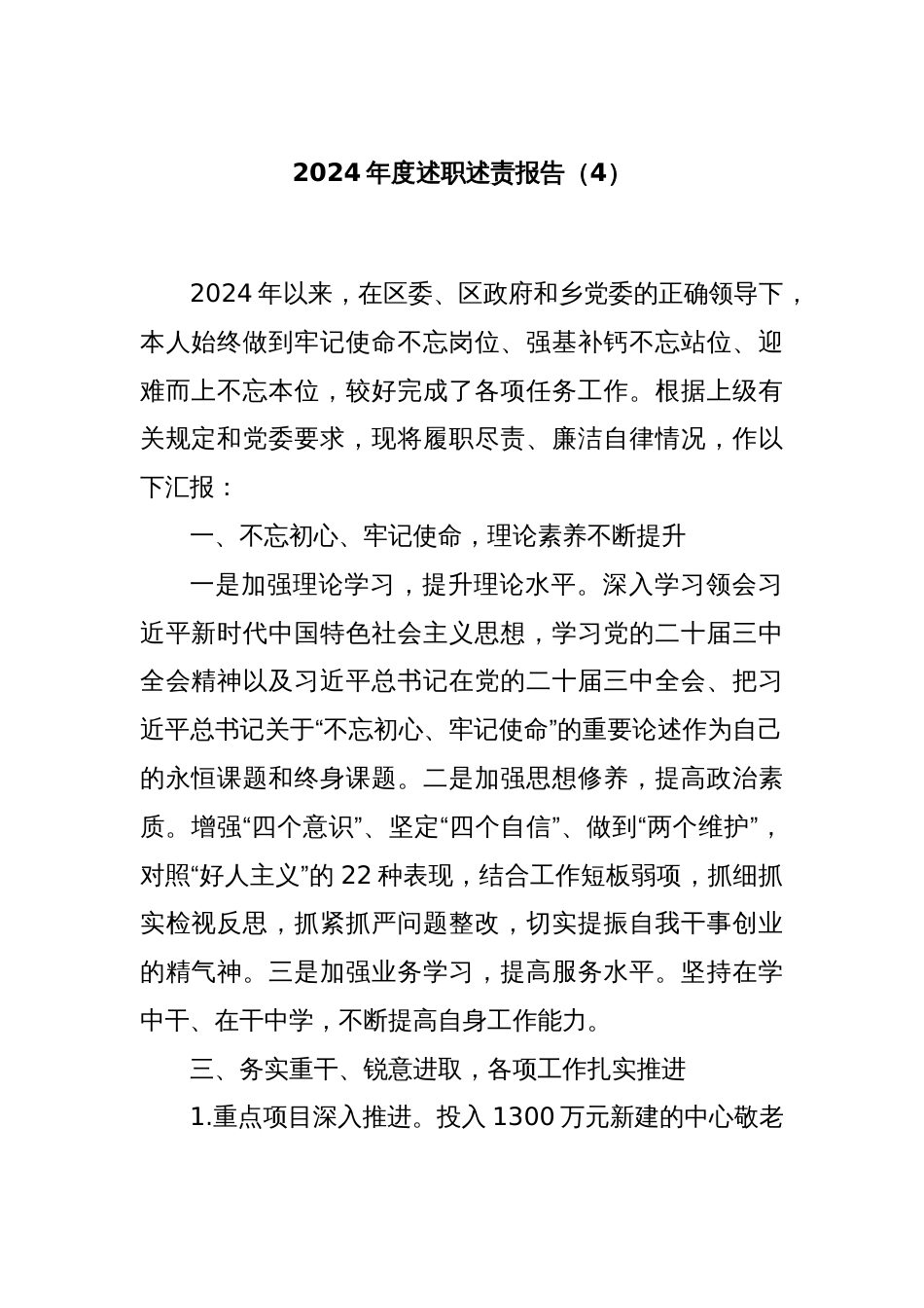 2024年度述职述责报告（4）_第1页