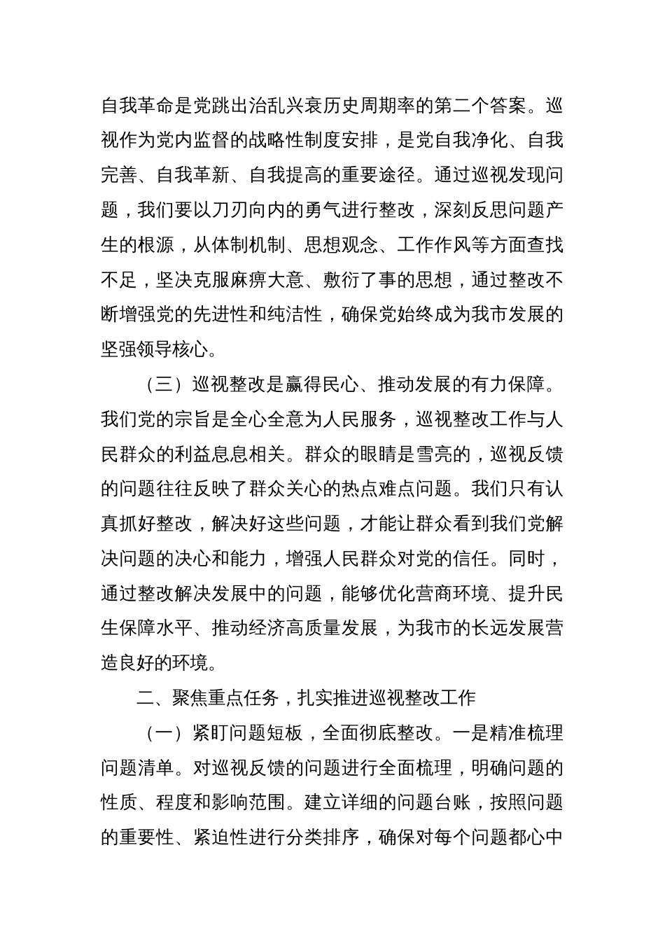 2024年全市推进巡视整改工作动员会议讲话_第2页