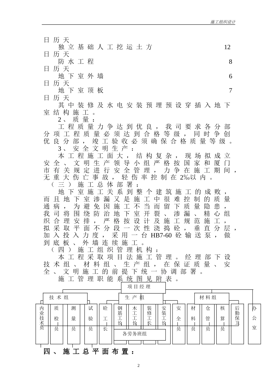 XX大厦地下室工程施工组织设计_第2页