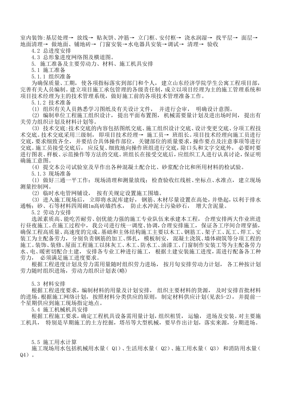 XX学院10号学生公寓工程施工组织设计_第3页