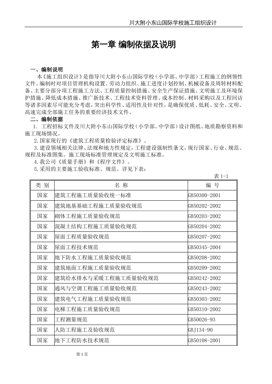 川大附小建筑工程施工组织设计方案_第1页