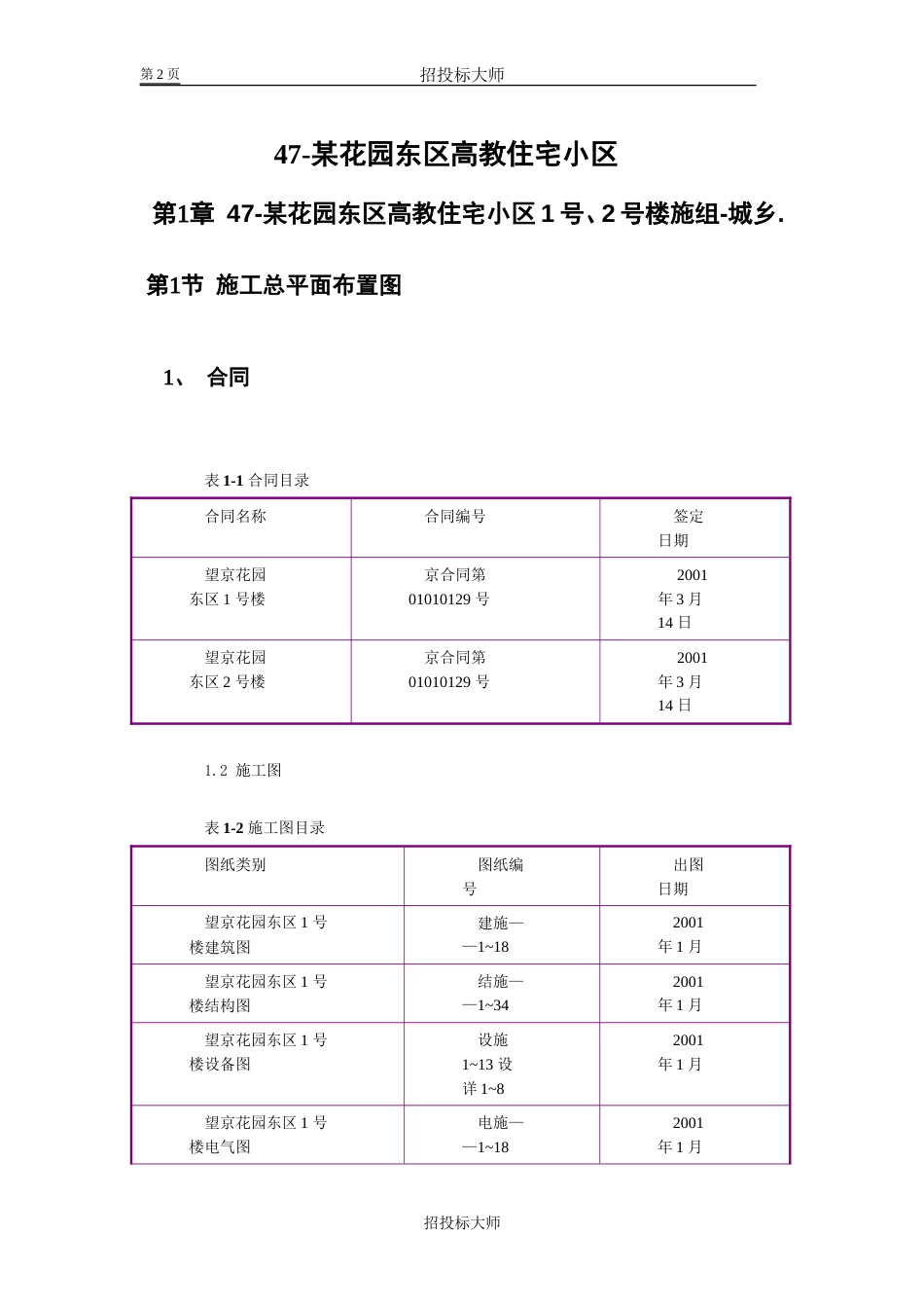 花园东区高教住宅小区工程施工组织设计方案范本_第2页
