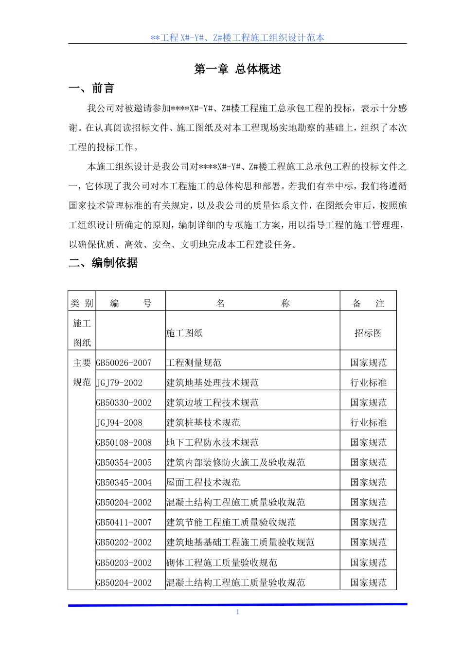 高层筏板基础民用建筑技术标书范本一套完整的施工组织设计范本251p_第1页