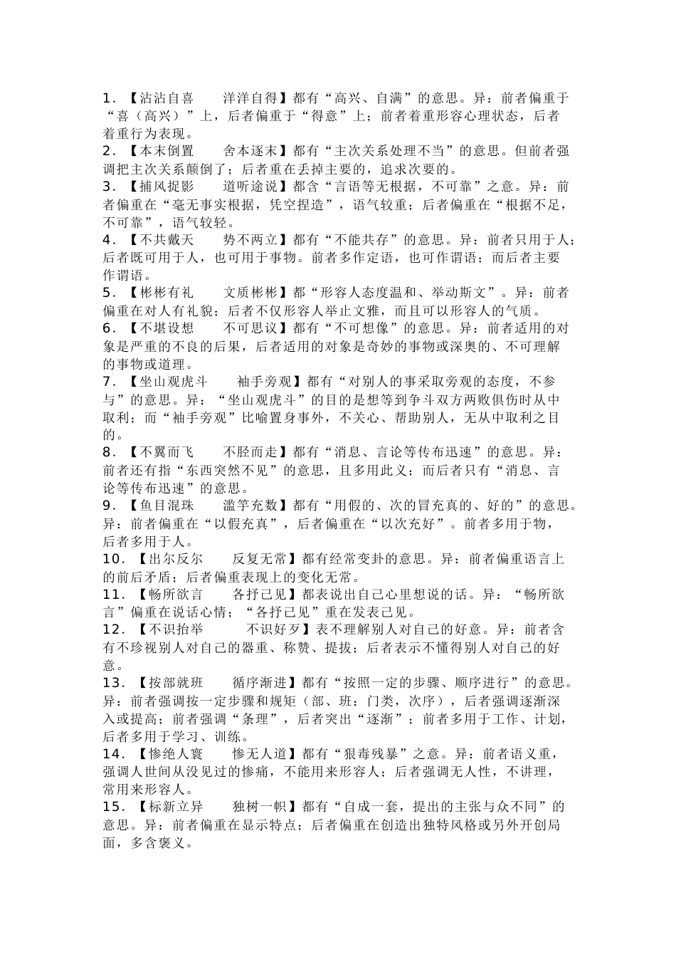 初中语文100组易错成语总结_第1页