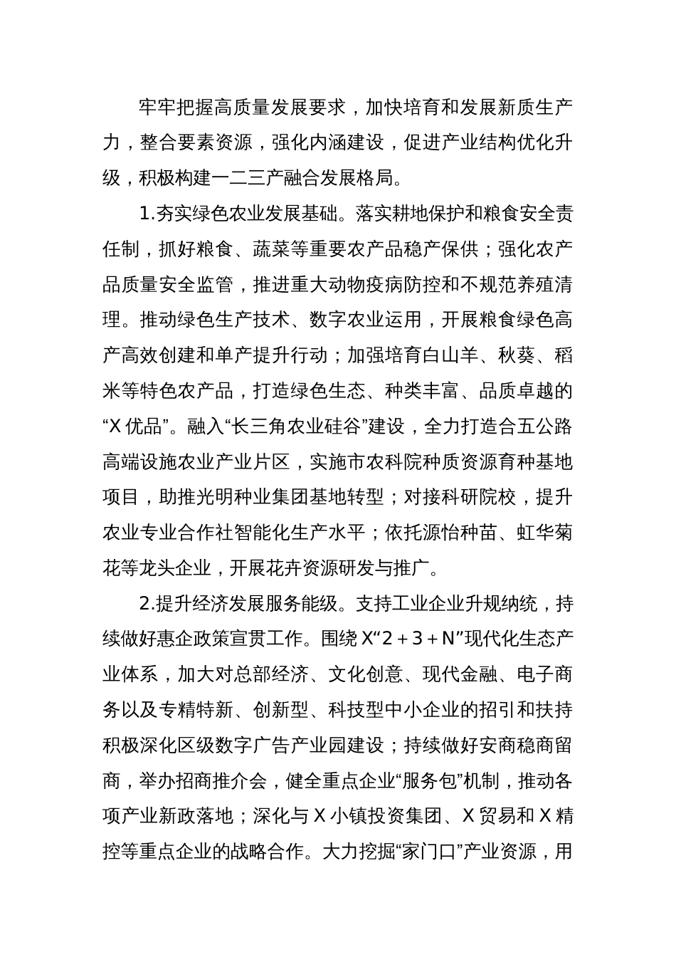 X镇人民政府2025年工作要点_第3页