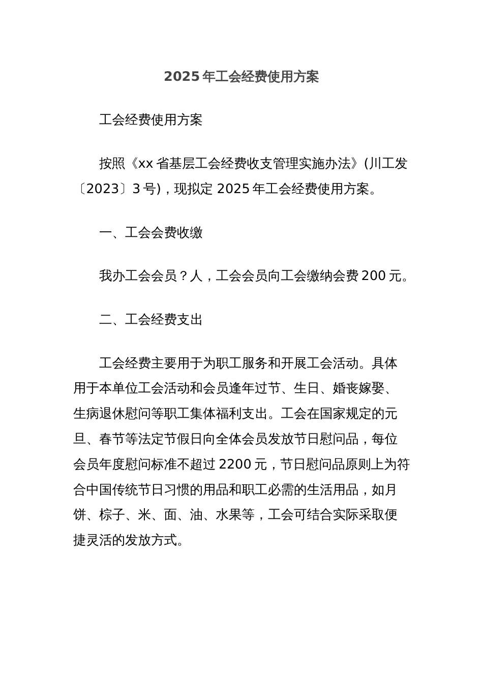 2025年工会经费使用方案_第1页