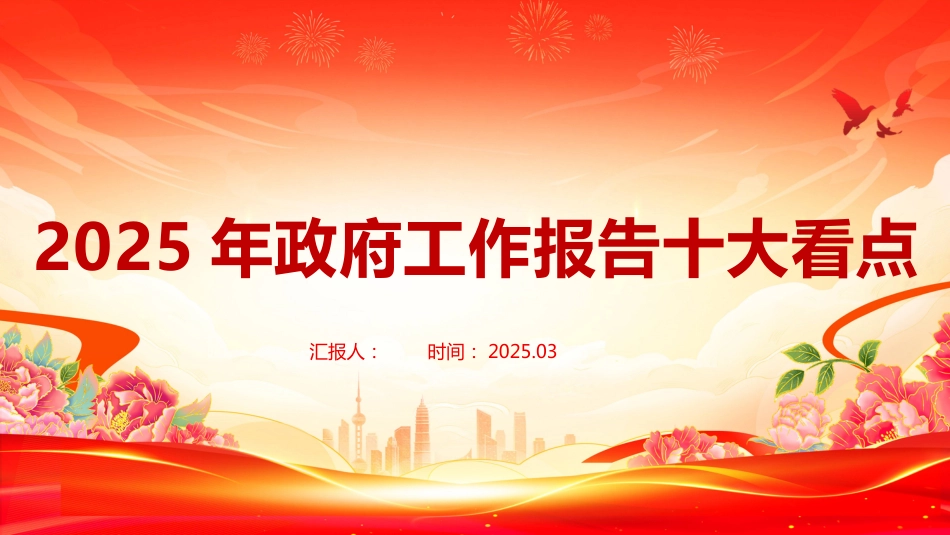 2025政府工 作报告十大看点PPT两会学习课件_第1页