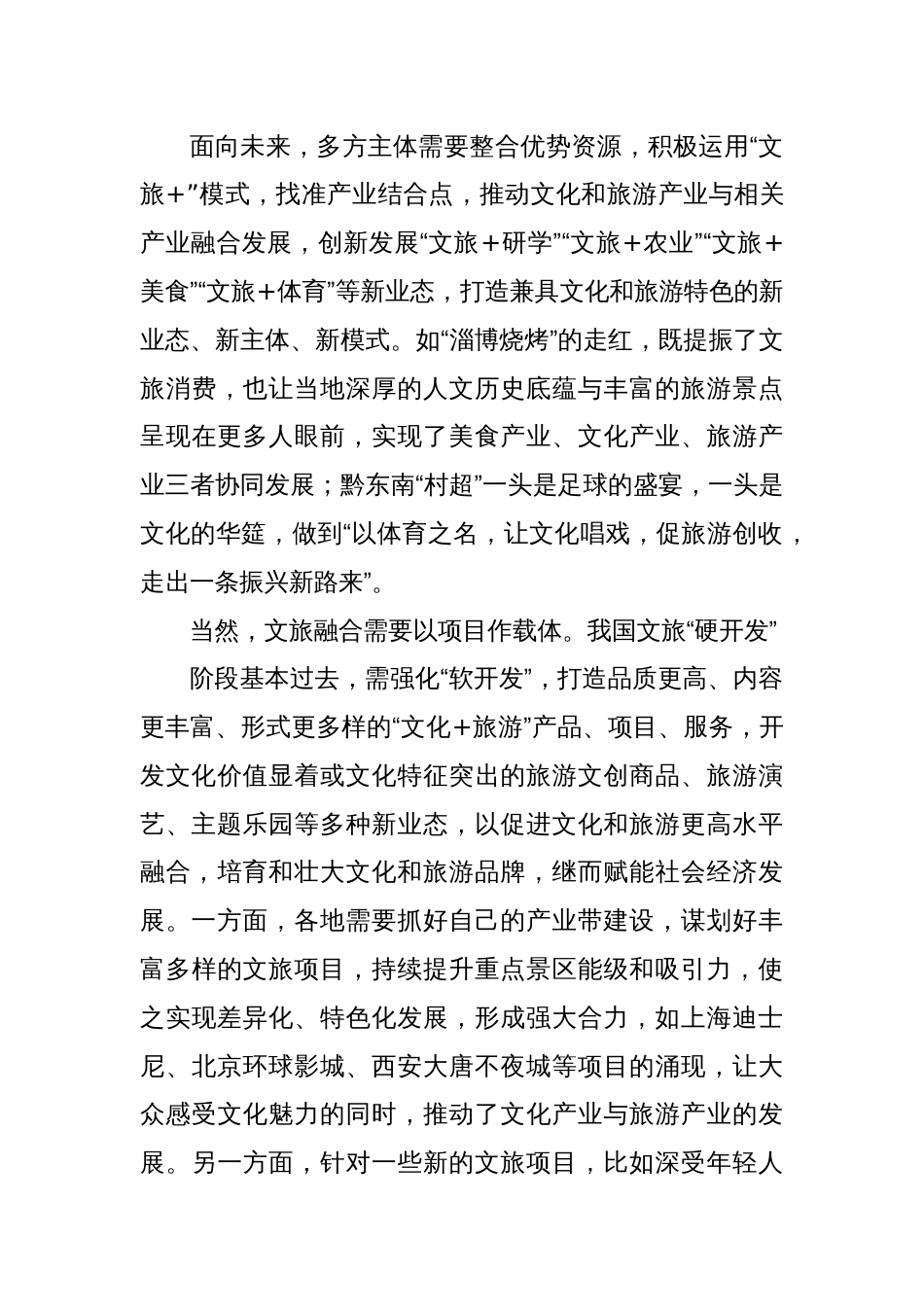 推动新时代文旅深度融合发展研讨发言稿_第3页