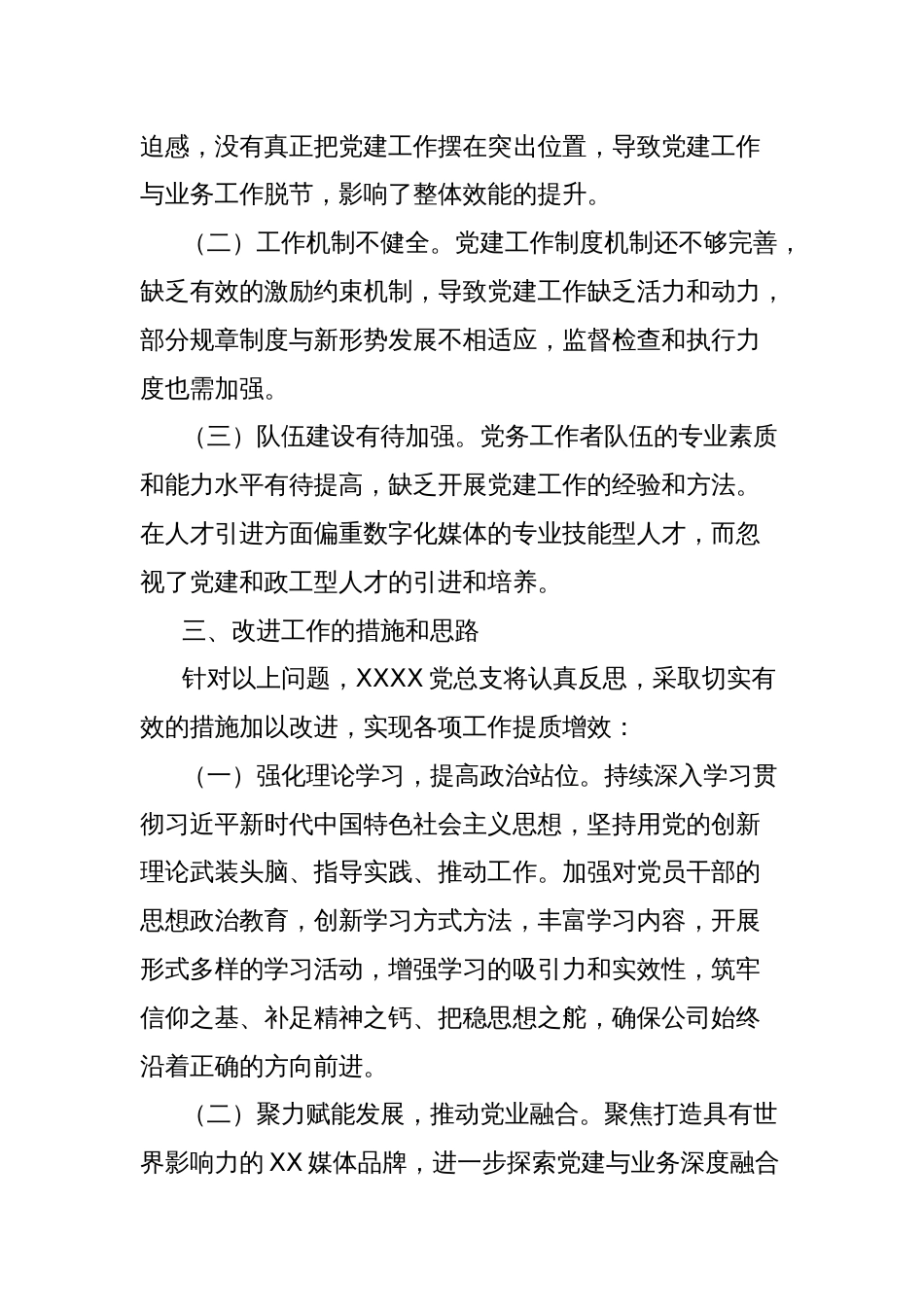 公司总支部委员会工作汇报（巡察主备）_第3页