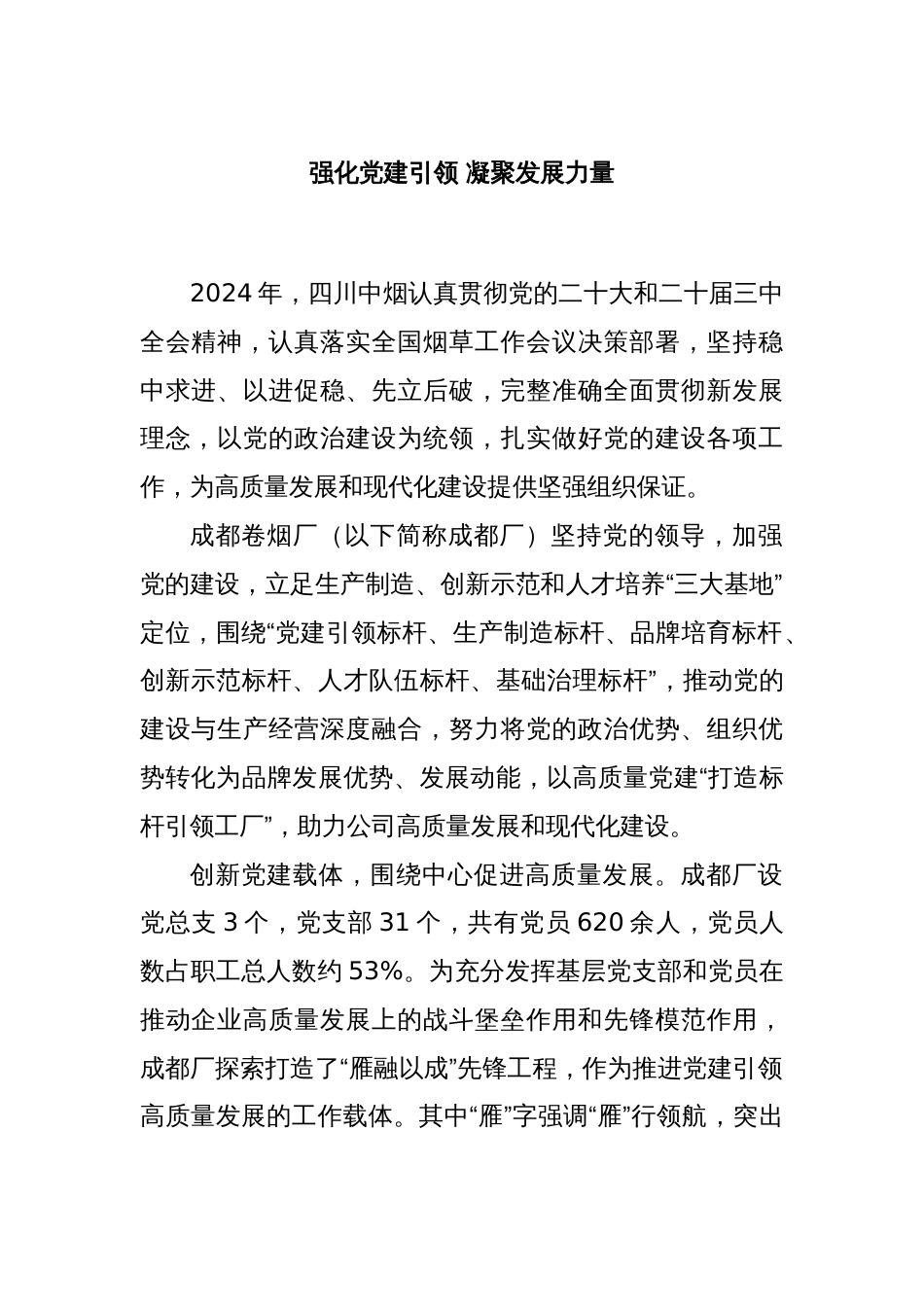 强化党建引领 凝聚发展力量_第1页