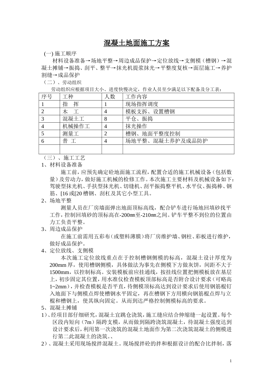 1663混凝土地面施工方案_第1页