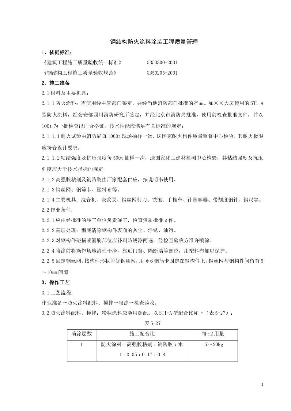 723钢结构防火涂料涂装分项工程质量管理_第1页