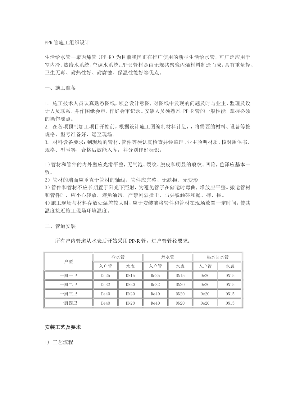 PPR管施工组织设计_第1页