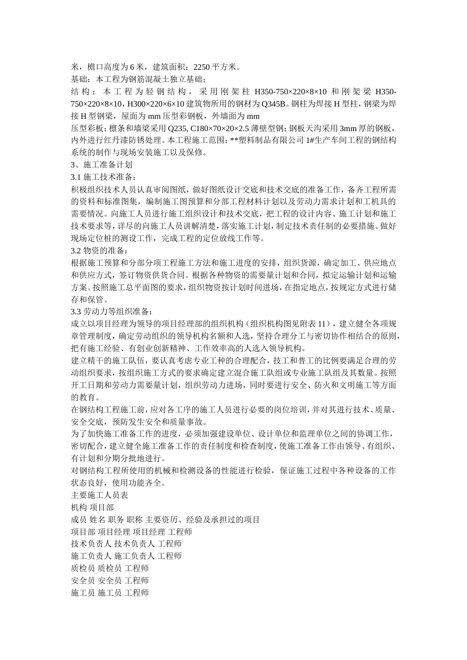 钢结构工程施工组织设计方案_第2页