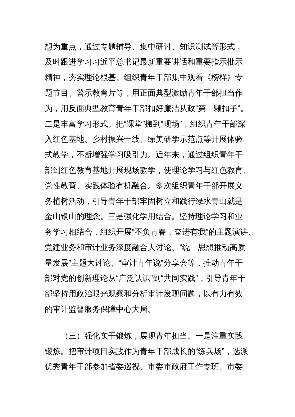 市审计局党组关于青年理论学习工作情况的报告_第2页