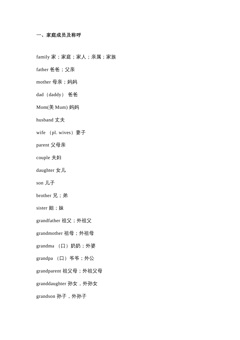初中英语单词分类表_第1页