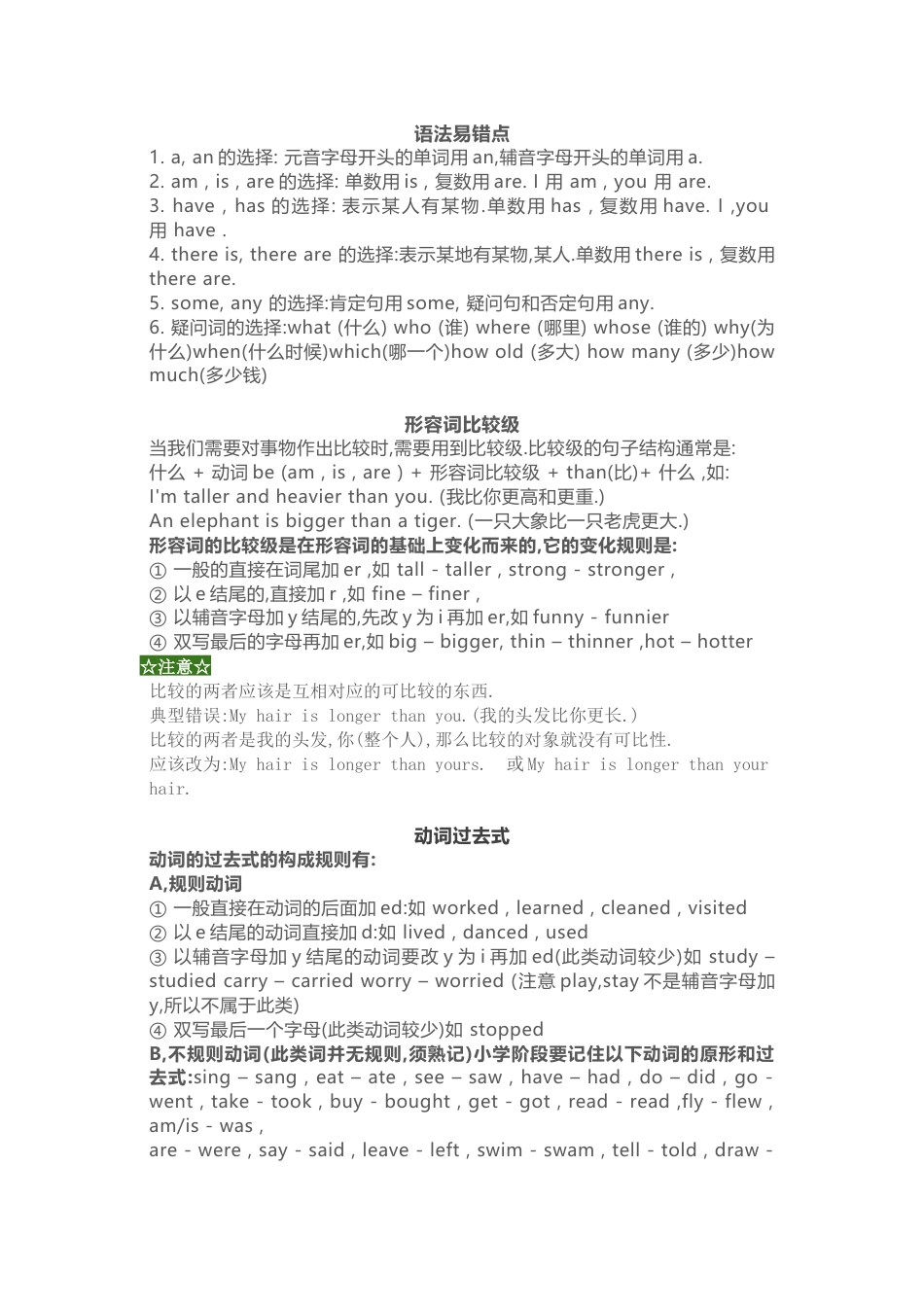 小学1-6年级英语重难点知识_第1页