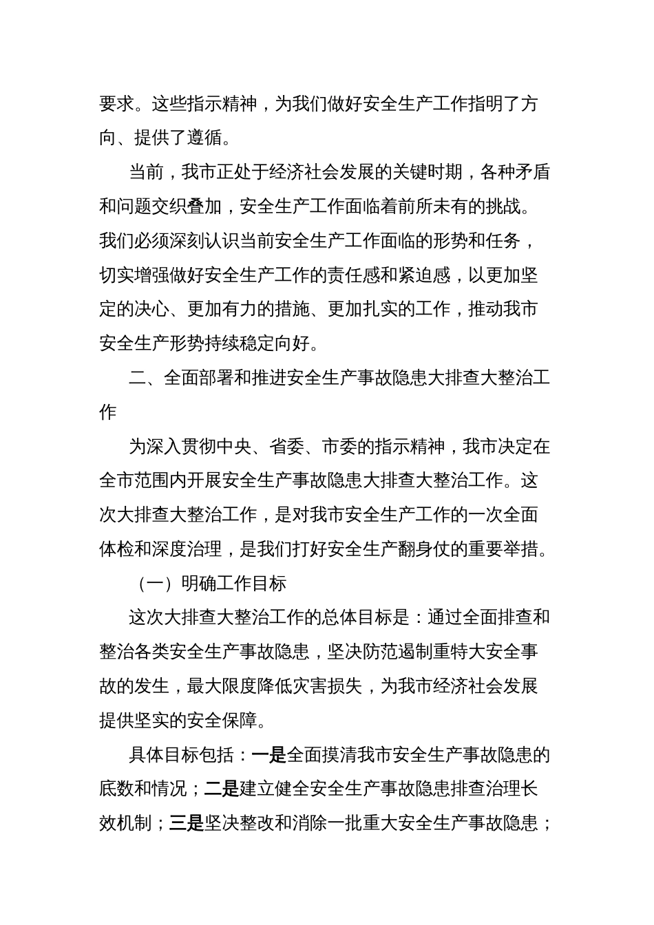 在2025年xx市安全生产事故隐患大排查大整治推进会上的讲话_第2页