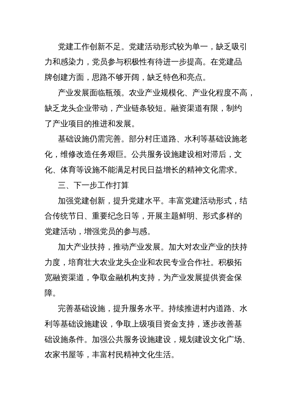 党总支书记2025年第一季度述职报告_第3页