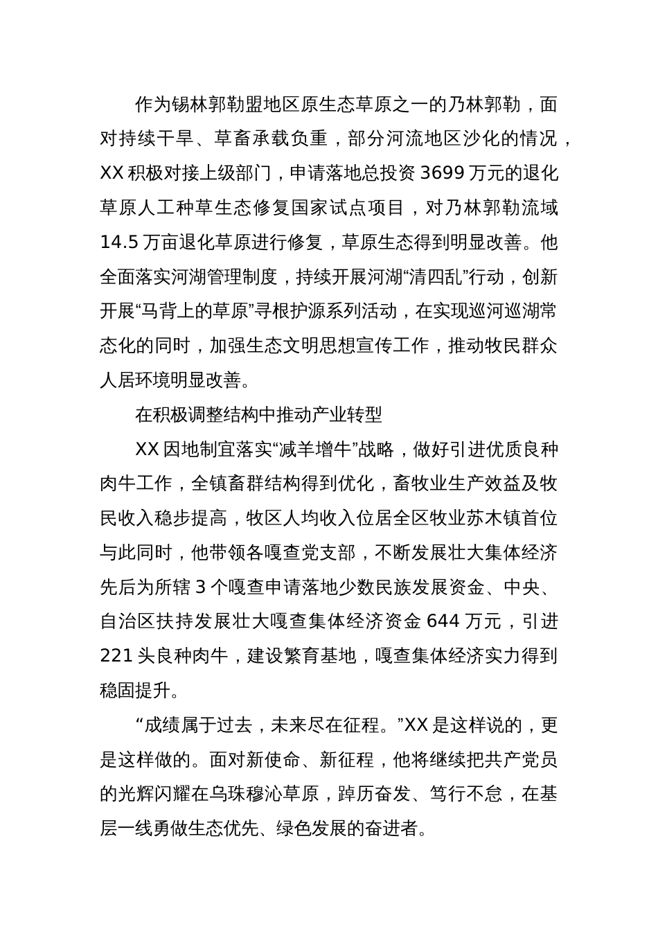 乡镇党委书记民族团结先进事迹_第3页