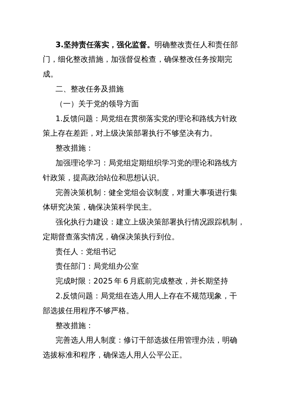市人力资源和社会保障局2025年巡察反馈问题整改工作方案_第2页