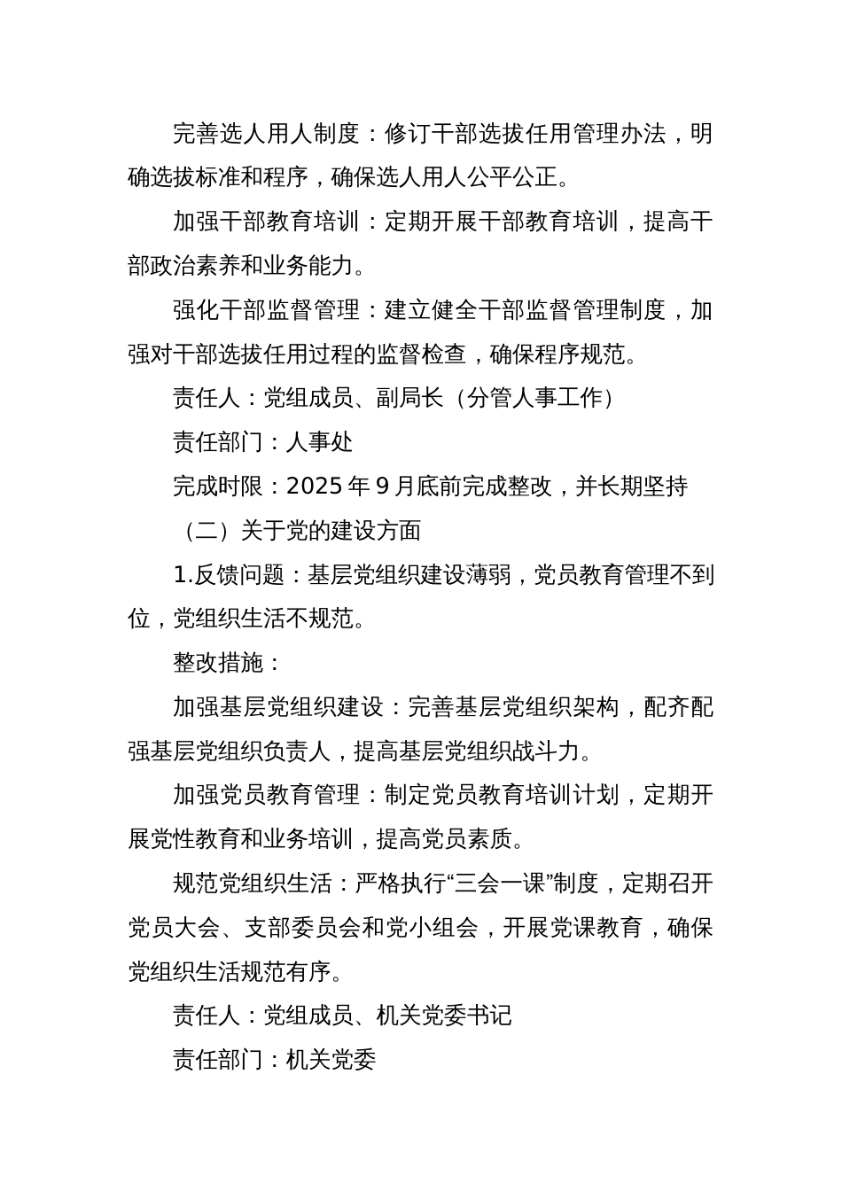 某某市人力资源和社会保障局2025年巡察反馈问题整改工作方案_第3页
