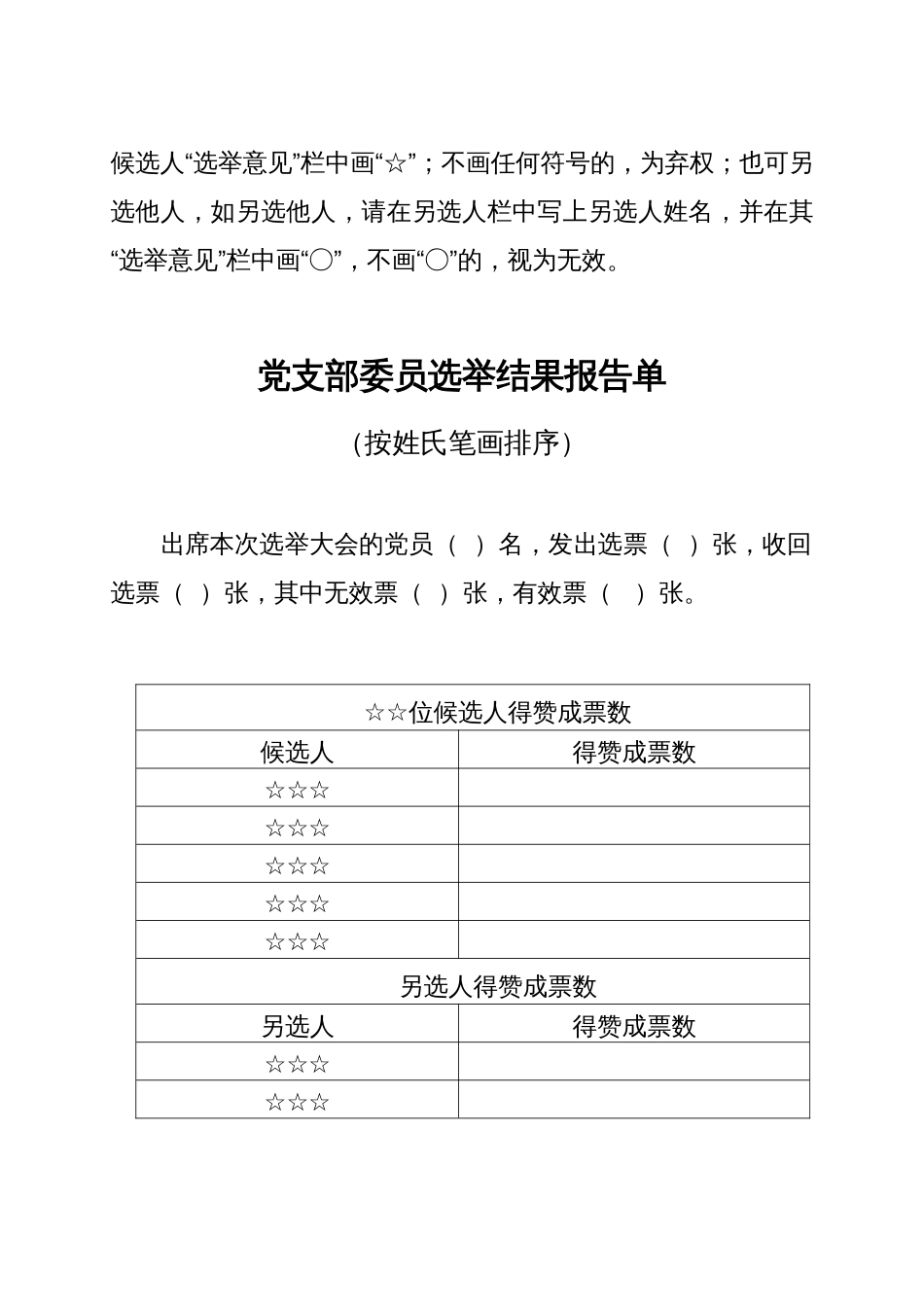 党支部委员选票_第2页