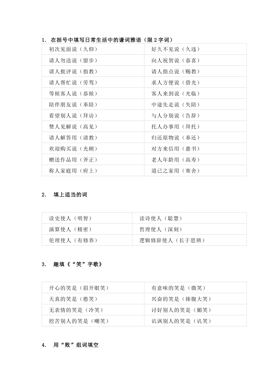 小学语文常识高频考点积累_第1页