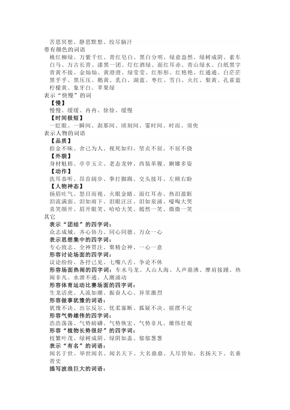 小学语文描写类成语汇总_第2页