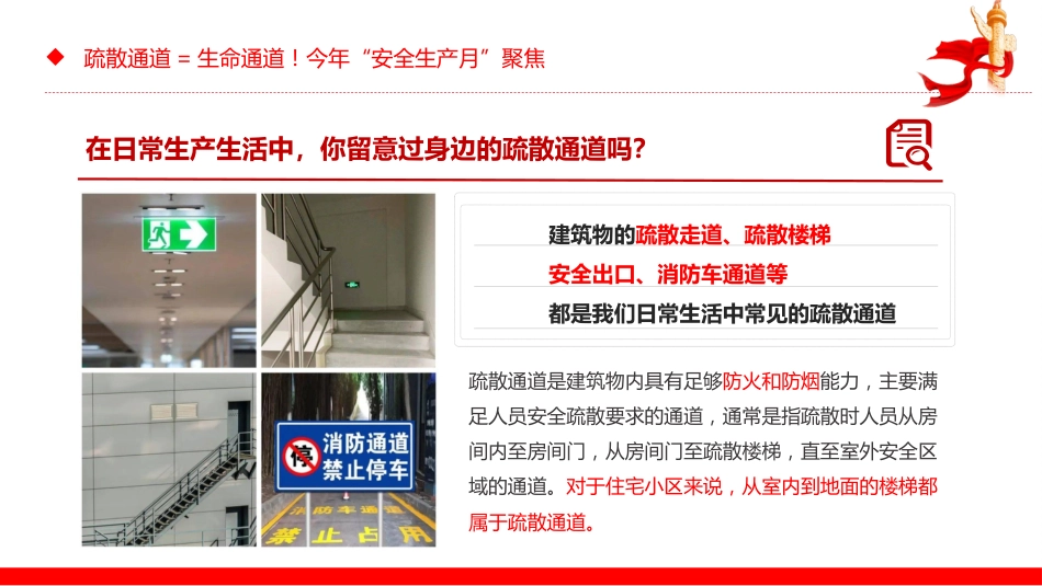 2025第24个安全生产月PPT疏散通道等于生命通道安全教育课件_第3页