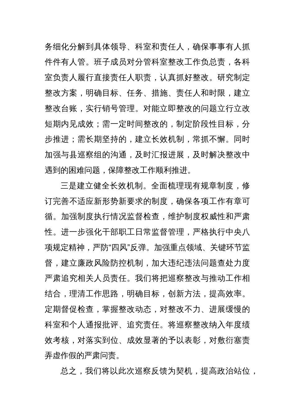 巡察工作问题反馈会表态发言和总结讲话_第2页