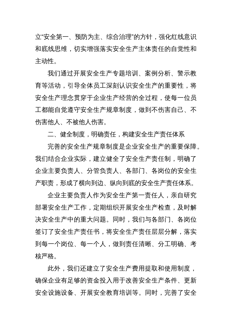 在2025年全面落实企业安全生产主体责任工作推进会上的发言_第2页