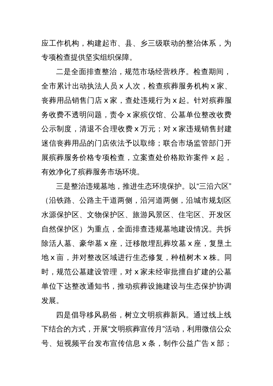 关于殡葬领域突出问题专项监督检查情况通报_第2页