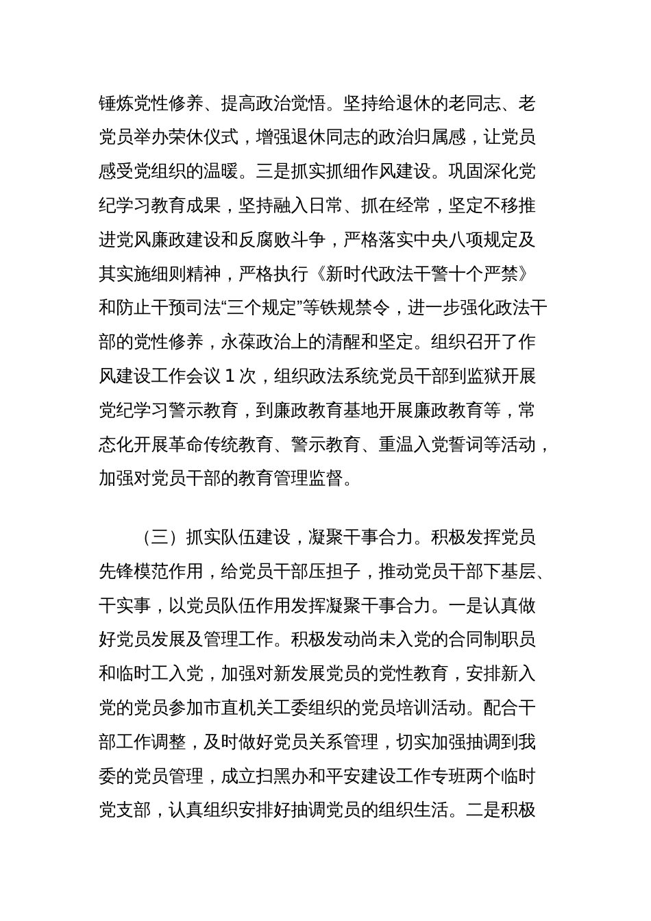 市委政法委2025年上半年党建工作总结_第3页